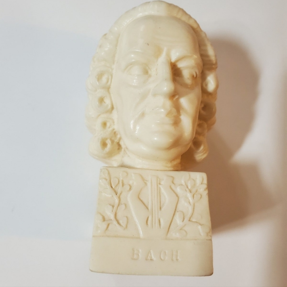 Vintage Bach Bust Sculpture by A. Santini